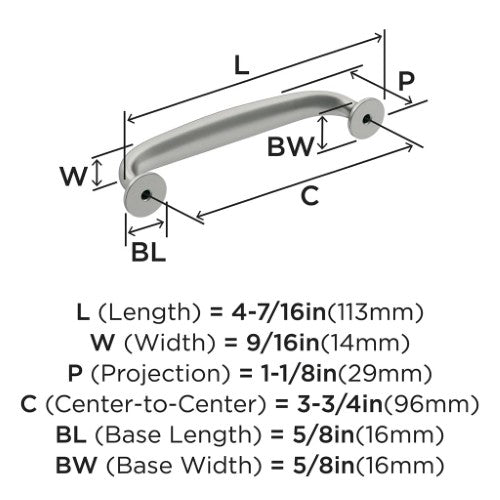 Renown Zinc Satin Nickel Cabinet Pull 10