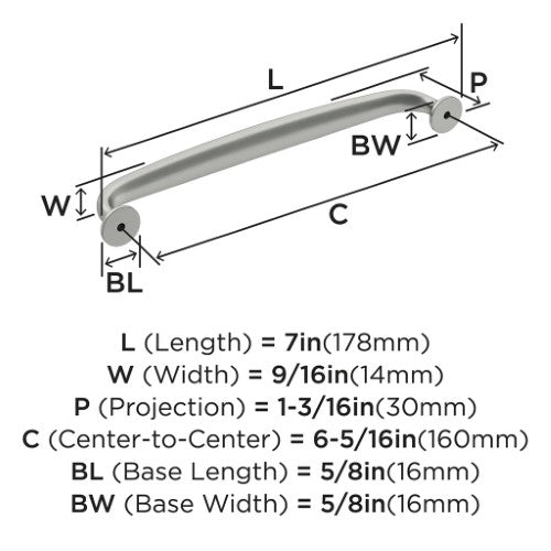 Renown Zinc Satin Nickel Cabinet Pull 12
