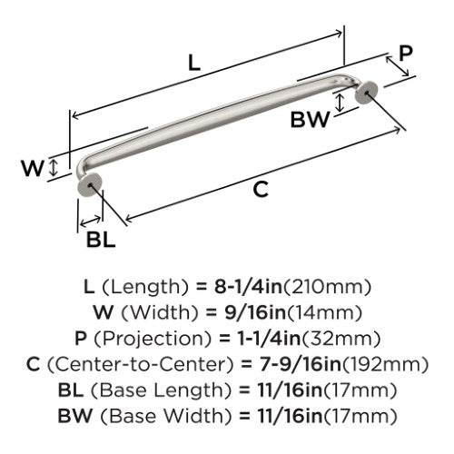 Renown Zinc Satin Nickel Cabinet Pull 13