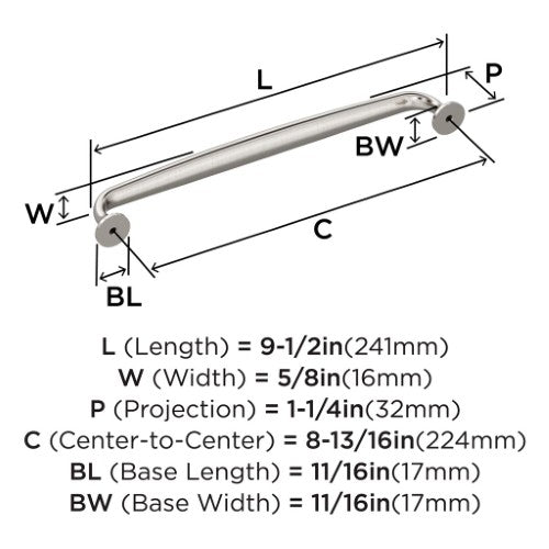 Renown Zinc Satin Nickel Cabinet Pull 14