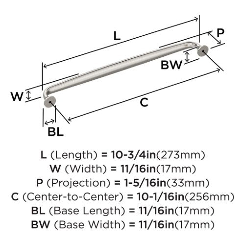 Renown Zinc Satin Nickel Cabinet Pull 15