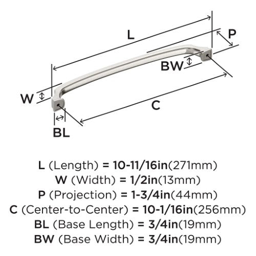 Revitalize Zinc Satin Nickel Cabinet Pull 17