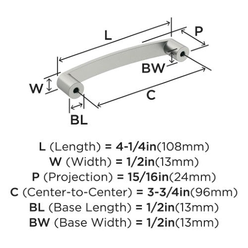 Rift Zinc Satin Nickel Cabinet Pull 5