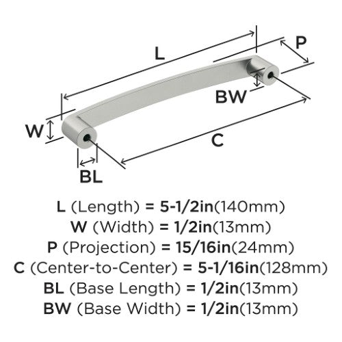 Rift Zinc Satin Nickel Cabinet Pull 6