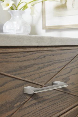 Riva Zinc Satin Nickel Cabinet Pull 19