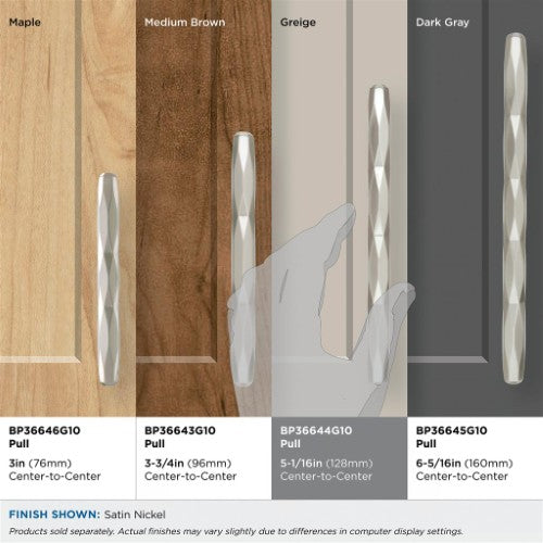 St. Vincent Zinc Satin Nickel Cabinet Pull 30