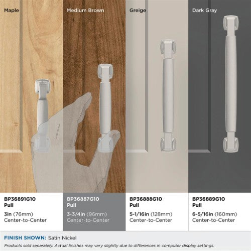 Stature Zinc Satin Nickel Cabinet Pull 35