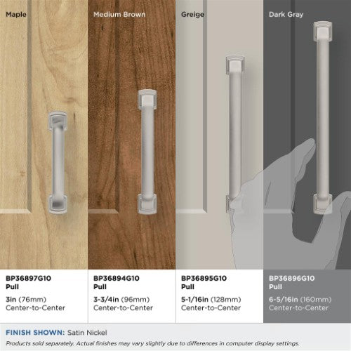 Surpass Zinc Satin Nickel Cabinet Pull 33
