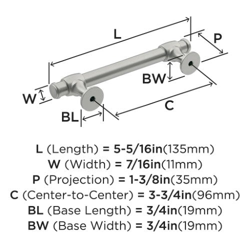 Winsome Zinc Satin Nickel Cabinet Pull 10