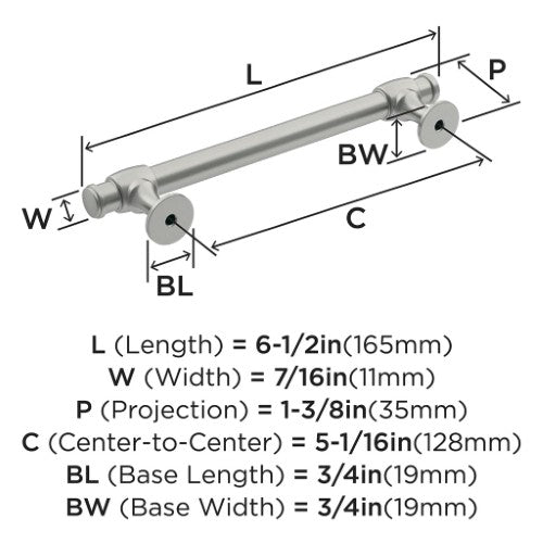 Winsome Zinc Satin Nickel Cabinet Pull 11