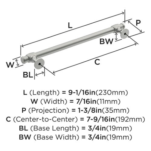 Winsome Zinc Satin Nickel Cabinet Pull 13