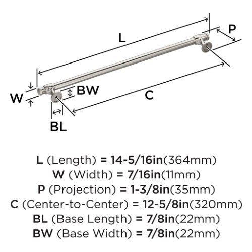 Winsome Zinc Satin Nickel Cabinet Pull 16