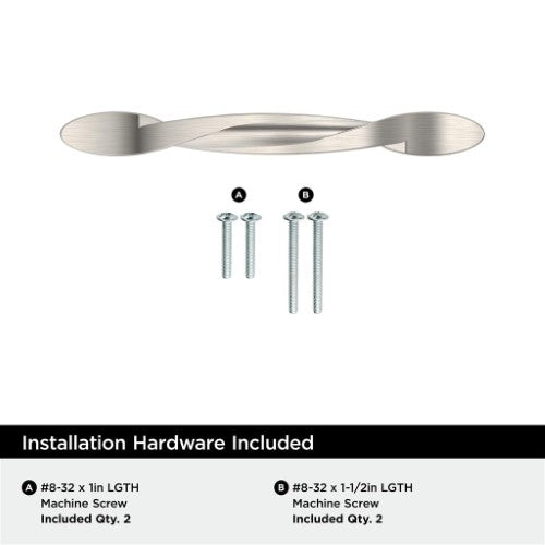 Intertwine Aluminum Satin Nickel Cabinet Pull 10