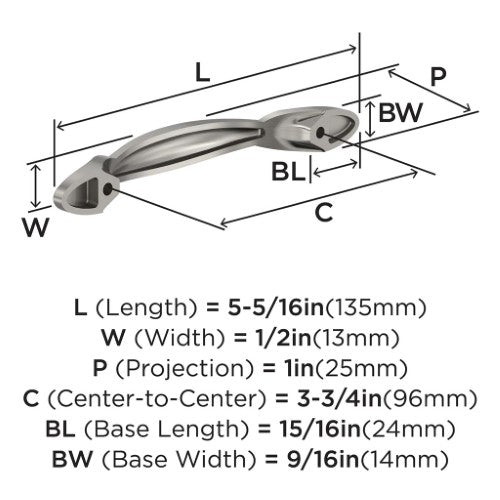 Intertwine Aluminum Satin Nickel Cabinet Pull 6