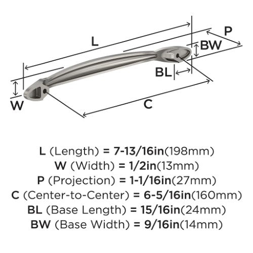 Intertwine Aluminum Satin Nickel Cabinet Pull 8