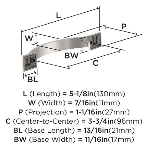 Sheffield Zinc Satin Nickel Cabinet Pull 6