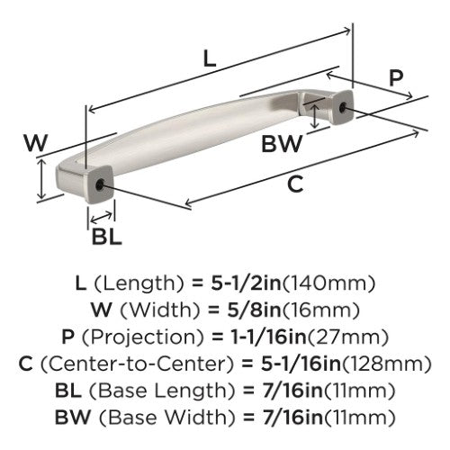 Franklin Zinc Satin Nickel Cabinet Pull 7