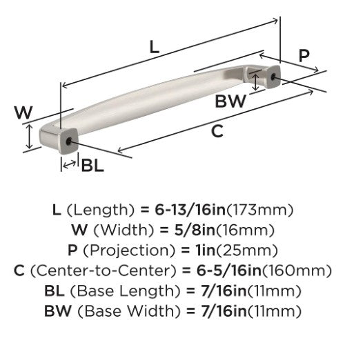 Franklin Zinc Satin Nickel Cabinet Pull 8