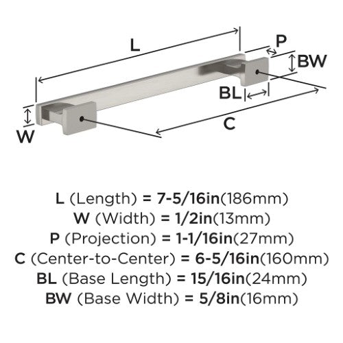 Triomphe Zinc Satin Nickel Cabinet Pull 8