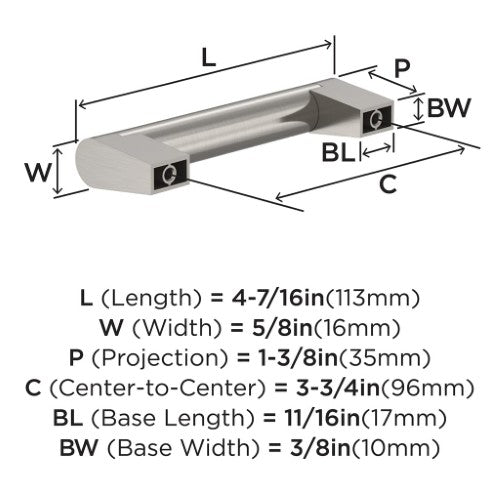Composite Zinc Satin Nickel Cabinet Pull 7