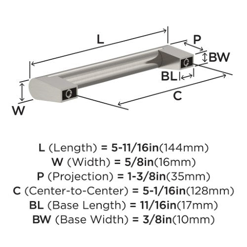 Composite Zinc Satin Nickel Cabinet Pull 8