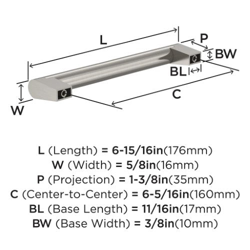 Composite Zinc Satin Nickel Cabinet Pull 9