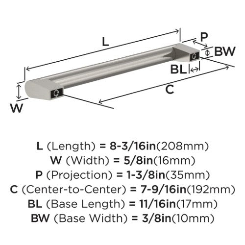 Composite Zinc Satin Nickel Cabinet Pull 10