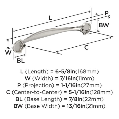Fairfield Zinc Satin Nickel Cabinet Pull 6