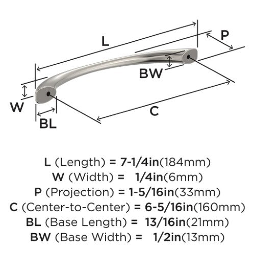Vaile Zinc Satin Nickel Cabinet Pull 8