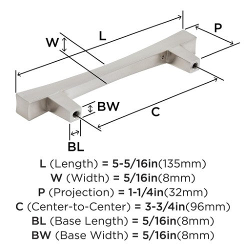 Pailou Zinc Satin Nickel Cabinet Pull 4