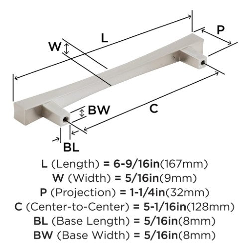 Pailou Zinc Satin Nickel Cabinet Pull 5
