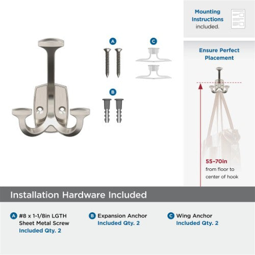 Vicinity Zinc Satin Nickel Hook 3