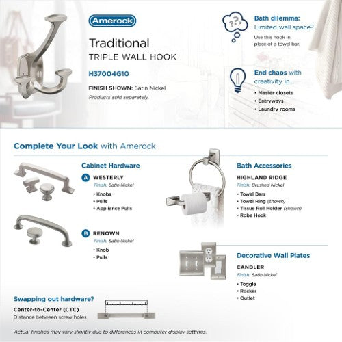 Vicinity Zinc Satin Nickel Hook 9