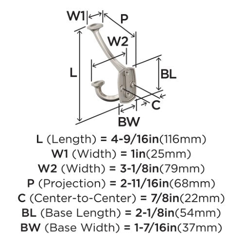 Vicinity Zinc Satin Nickel Hook 2