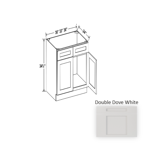 Double Shaker Style Wood Dove White Sink Base Cabinet Dove White 1