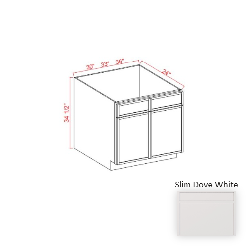 Slim Shaker Style Wood Dove White Sink Base Cabinet Dove White 1