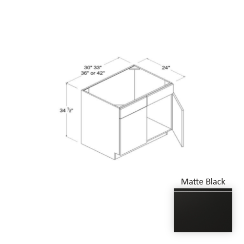 Frameless European Style Wood Matte Black Sink Base Cabinet Matte Black 1