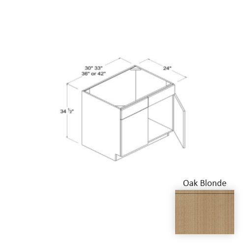 Frameless European Style Wood Oak Blonde Sink Base Cabinet Oak Blonde 1