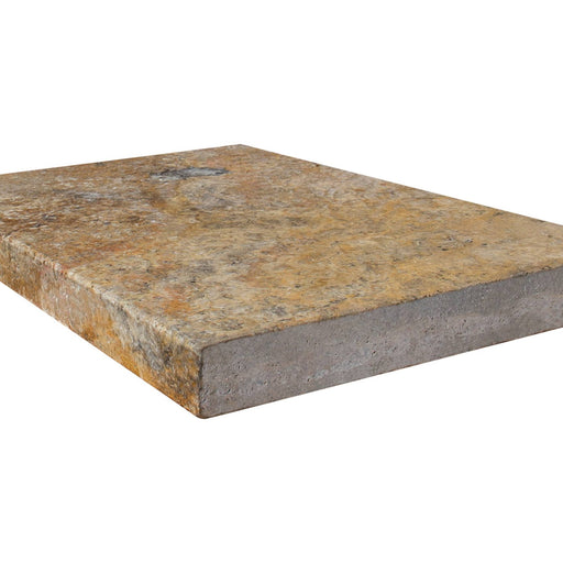 Scabos Tumbled Travertine Modern Coping - 12" x 24" x 2"