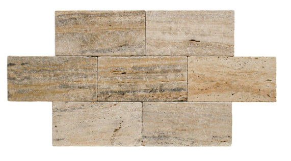 Scabos Tumbled Travertine Paver - 12" x 24" x 1 1/4"