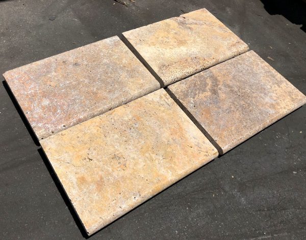 Clearance Sale! Scabos Cross Cut Bullnose Travertine Coping - Tumbled