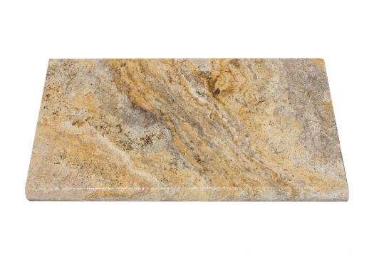 Clearance Sale! Scabos Cross Cut Bullnose Travertine Coping - Tumbled