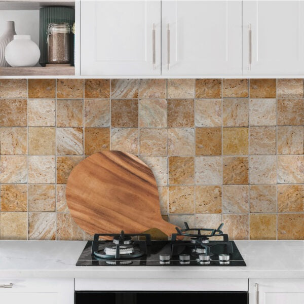 Scabos Cross Cut Travertine Tile - Tumbled 4