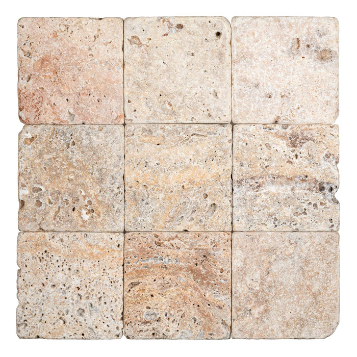 Scabos Cross Cut Travertine Tile - Tumbled 2