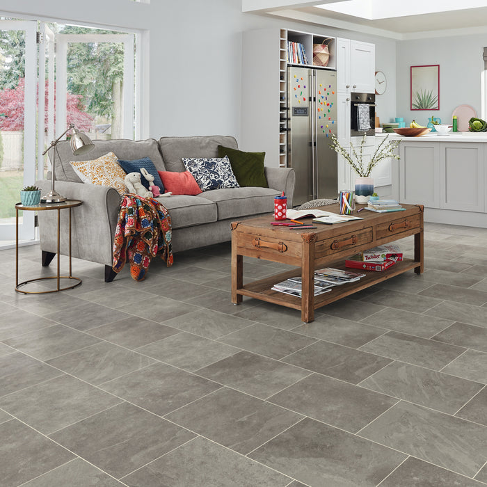 Vinyl Grey Riven Slate Vinyl Tile Smooth 3 3