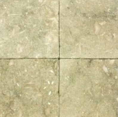 Sea Grass Tumbled Limestone Tile - 12" x 12" x 3/8"