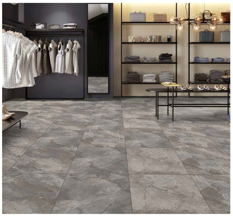 Porceluxe Sefia Grey Porcelain Tile - 12" x 24" Polished