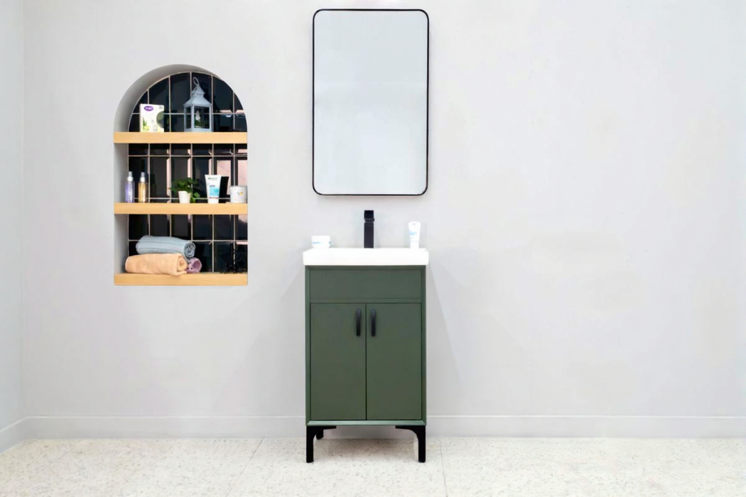 Sempre Wood Pine Green Bathroom Vanity Pine Green 2