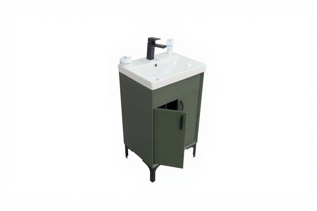Sempre Wood Pine Green Bathroom Vanity Pine Green 4