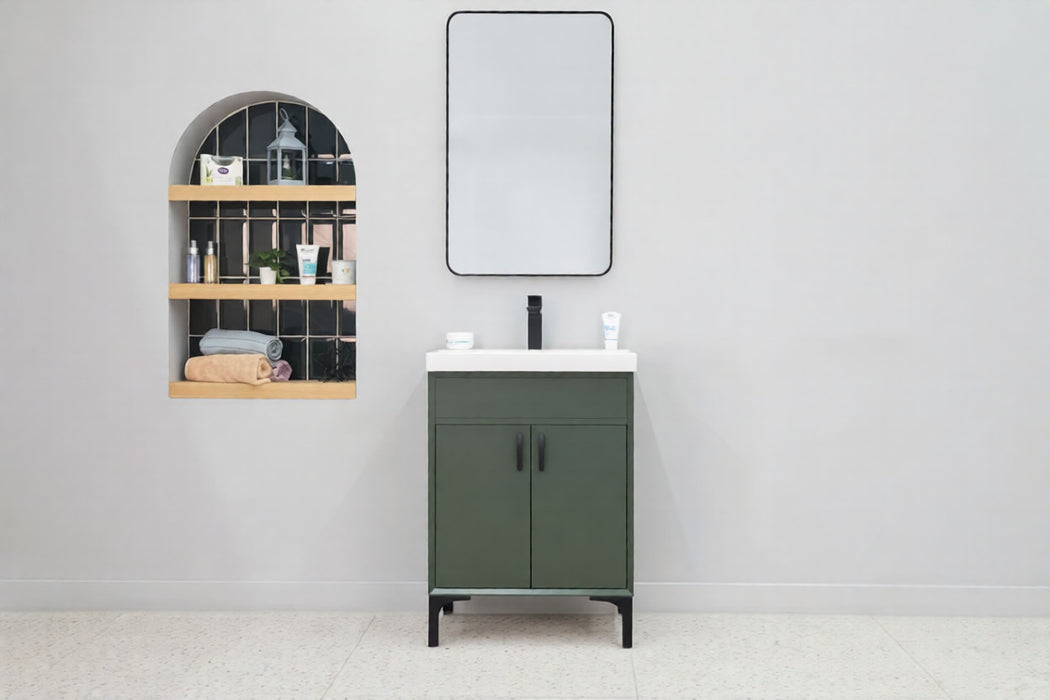 Sempre Wood Pine Green Bathroom Vanity Pine Green 2